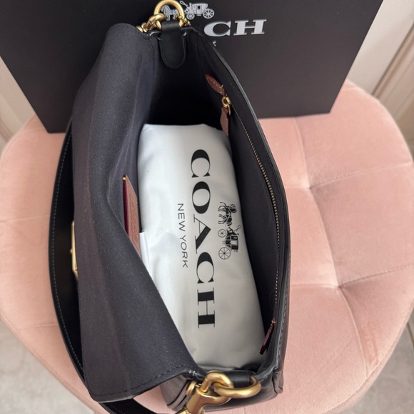 Coach Soft Tabby Shoulder Bag in Black with Brass - Picture 9 of 14